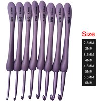 8Pcs/Set 2.5-6.0mm Purple Crochet Hooks Set Craft Weaving Knitting Hooks Needles DIY Crochet For Sewing Crafts Stitching Tool