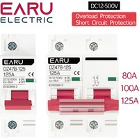 DC12 24V MCB Battery Car Protector Mini Circuit Breaker DZ47 80A 100A 125A DC Positive Negative Pole Protection Switch Isolator