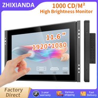 High Brightness 1000 Nits 11.6 Inch 1920*1080 Capacitive Touch Open Frame Industrial Waterproof Display With VGA HDMI USB