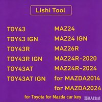 Lishi 2 in 1 Tool FOR TOY43 TOY43R TOY43AT for Toyota MAZ24 MAZ26R MAZ24R-2020 MAZ24R-2024 for MAZDA2014 MAZDA2024-SM
