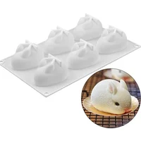 Silicone 3D Bunny Rabbit Cake Molds Baking Decorating Moulds for Baking Dessert Mousse