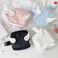 Cute Angel Cosmetic Organizer Bag Portable Multi-purpose Toiletry Pouch Ladies Lipstick Makeup Storage Handheld Travel Purse