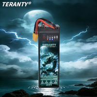 With power display TERANTY 4S LiPo 14.8V/15.2V 4600/5000mAh 100/130C hard-shell racing batteries T-X60-plug plugfor RC car rally