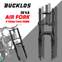 BUCKLOS 20*4.0 E-bike Air Suspension Bike Fork Dual Crown 180mm Travel Fat Bike Fork 9*135mm Beach Snow Bike Fork Bicycle Parts