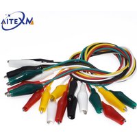 1Set Alligator Clips Electrical DIY Test Leads Alligator Double-ended Crocodile Clips Roach Clip Test Jumper Wire 46CM