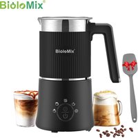 BioloMix Detachable Milk Frother and Steamer,5-in-1 Automatic Hot/Cold Foam and Hot Chocolate Maker,Dishwasher Safe