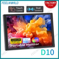 FEELWORLD D10 10.1" Touchscreen Portable Monitor 1920x1200 Gaming Office Travel Display Extender 75mm VESA for Mac Laptop Switch