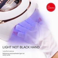 QIWU NailExposed Fingertips Phototherapy Gloves Short Section nails accessories Tools Anti-ultraviolet Uv Gloves Sun Black Half