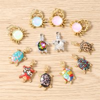 10pcs Cartoon Colorful Metal Animal Turtle Charms Pendants for Jewelry Making Necklaces Earrings Bracelet DIY Crafts Accessories