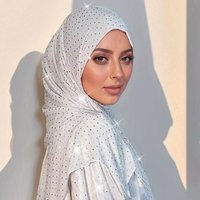 Hijab Scarf Pearl Beaded Chiffon Shawl Soft Plain Head Wrap for Muslim Women Elegant Fashion Daily Wear Lightweight