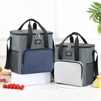 Fashion color matching, simple square lunch bag, portable camping fresh-keeping ice bag, large-capacity office workers, meal bag