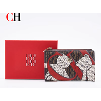 CH Wallet For Women Luxury Monogram Card Holder Fashion Zipper Coin Purse Elegant Leather Clutch Bag For Daily Use Gift
