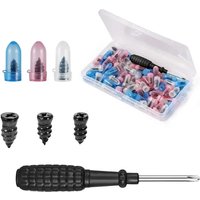 Puncture Repair Kit for Car Vacuum Tire Repair Screws Tire Rubber Screw Nails+ Tool Set W/Box Quick Repair for Tire Plug