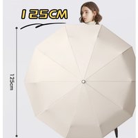 10 bones 125CM oversized buckle handle reinforced fiber strong wind resistance portable weather resistant folding umbrella
