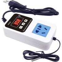 Digital Temperature Controller Switch Socket Plug-in Thermostat Heating and Cooling Dual Relay AC 220V Temperature Sensor