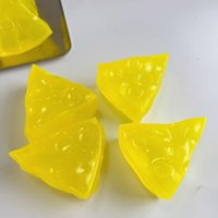 Transparent Coconut Oil Cheese Slice Squishy Toy Soft Elastic Squeeze Fidget Toy Anti Anxiety Stress Relief Vent Toy for Adult
