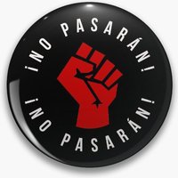 No Pasaran Soft Button Pin Cute Cartoon Collar Funny Brooch Creative Badge Decor Lapel Pin Gift Jewelry Hat Fashion Lover Metal
