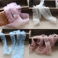 3.5CM Wide Pleated Chiffon Tulle Lace Applique Ribbon Trim Edge For DIY Sewing Girls Skirt Wedding Dress Fringe Hem Decor