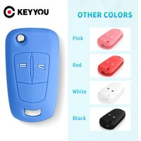 KEYYOU For Vauxhall Opel Corsa Astra Insignia Vectra Mokka Zafira 2 Buttons Flip Car Remote Silicone Key Case Cover Bag Fob