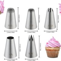 5PCS Large Piping Nozzle Set Stainless Steel Cake Decorating Tips for Professional Cookie Cake Decorating & Buttercream Flowers