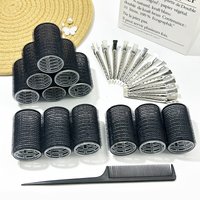 25Pcs Women Manual Curling Set 12 Hair Rolls 12 Clips 1 Comb Self Holding Curling Tool for Long Medium Short Hair Daily Campus