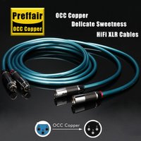 HiFi Pair 8N OCC Pure Copper Audio XLR interconnect Cable With Rhodium Plated White Carbon Fiber XLR Plug