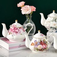 400ML European Bone Coffee Teapot English Afternoon Tea Set Kettle Pot Resistant High-Grade Porcelain Heat China Teapot Pot