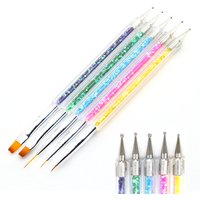5Pc Nails Art Dotting Pen Acrylic Drawing Liner Supplies Brush Rhinestone Gems Picker UV Gel Painting Manicure Accessoires Tools