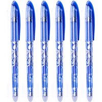 6Pcs/Set Erasable Pen 0.5mm Washable Handle Blue Black Ink Writing Gel Pens for School Office Stationery Supplies Exam Spare