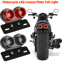 12V Universal Motorcycle LED Taillight Motorbike Rear Stop Brake Lamp License Plate Integrated Tail Light Turn Signal Indicator