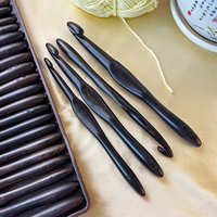 Jinlan hooked needle, blackwood integrated, hand-polished weaving tool, for craft enthusiasts, professional-grade hooked needle