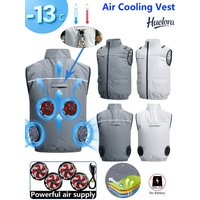 Reflective Air Cooling Vest Men 4 Fans USB Summer Work Waistcoat Outdoor Fishing Cooling Sleeveless Jacket