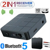 2 in 1 Wireless Bluetooth 5.0 Receiver Transmitter RCA 3.5MM Jack AUX Bluetooth Audio Music Stereo Adapter For Car TV PC Speaker