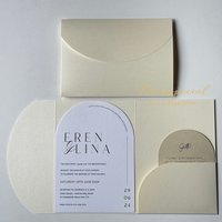 10/20/25pcs Arch Tri-Fold Pocket Invitation Sleeves for 5x7 Cards Wedding Invitation Holders DIY Card Covers