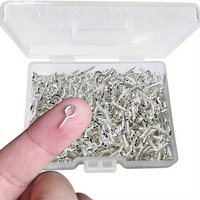 100pcs/box Mini Screw Eye Pin Pegs 8 x 4mm Hooks Self-Tapping Screws for Crafts Cork Top Bottles DIY Jewelry Making Accessories
