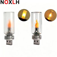 USB LED Flame Type Night Light Plug and Play Dynamic Flame Light Flash Mood Ambient Lighting For Car Interior Home Room Laptop