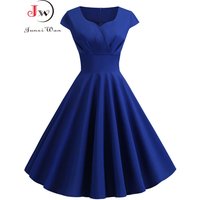 Summer Dress Women Hepburn Vintage Rockabilly Pin Up Dress Robe Femme Casual Retro Elegant Party Midi Sundress Jurken