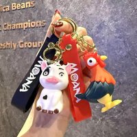 2026New Cute Creative Anime Moana Pua Heihei Keychain Silly Chicken Moana Car Keychain Men's and Women's Bag Pendant
