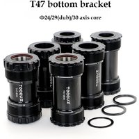 AliExpress NONE Ceramic Bearing T47 BB Thread Bottom Bracket 24mm 29mm 30mm Crankset DUB T47BB 68 73 79mm Shell Spline Axis MTB Road Bike