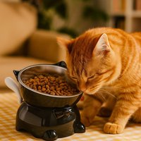 Cute Large Diameter Elevated Cat Bowl Anti-knock Anti-spill High Foot Bowl Anti-choke Anti-leakage Pet Food Bowl Indoor Use
