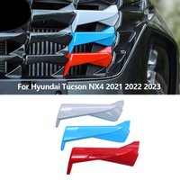 For Hyundai Tucson NX4 2021 2022 2023 Hybrid Car Front Grille Trim Sport Strip Cover 3pcs 3D Sticker Accessories