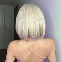 HAIRJOY Synthetic Hair Blonde Bob Short Wig with Bangs for Women Daily Party Wigs