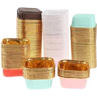 50Pcs 6.5x3.5cm Square Cupcake Paper Oil-proof Chiffon Roll Cake Cup Baking Muffin High Temperature Case Mold