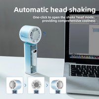 Ice Pack High Speed Cooling Fan Portable Mini USB Rechargeable Automatic Oscillation Fan For Outdoor Travel Camping