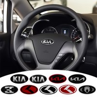 6.1cm*3.2cm Car Steering Wheel Center Emblem Badge Sticker Decal For KIA KN K2 K3 K5 KX5 GT Forte Rio Optima Sorento Accessories