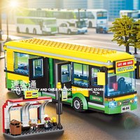City Bus Traffic Brick Station London Building Blocks School Double Car Friends Wedding Car Girl Gift Toy Technology