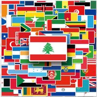 105Pcs No Repeat World Flag Stickers Waterproof Vinyl Decals for Car Laptop Luggage Guitar Skateboard Phone DIY Decoration
