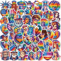50Pcs Cartoon Color America USA Independence Day Graffiti Stickers Guitar Notebook Luggage Waterproof Stationery Sticker