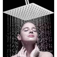 Rainfall High Pressure Shower Head 12/10/8 Inch Stainless Steel Ultra-thin Waterfall Shower Heads Rainfall Shower Head Square