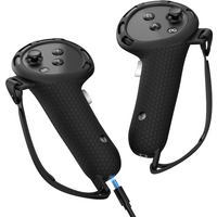 Silicone Charging Controller Grip for Meta Quest 3/3s Handle Battery Cover and Adjustable Knuckle Strap Rechargeable Batteries